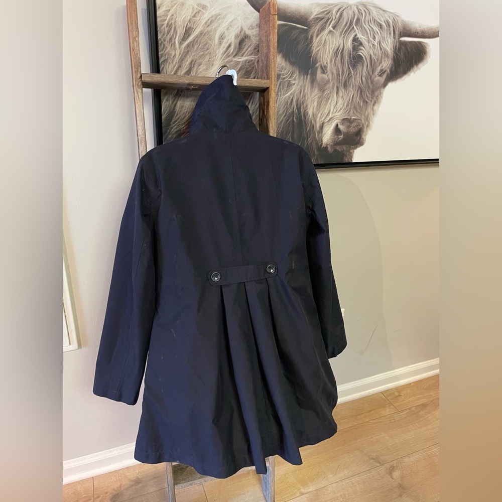 Super Cute! Lands End Navy Blue Trench Coat